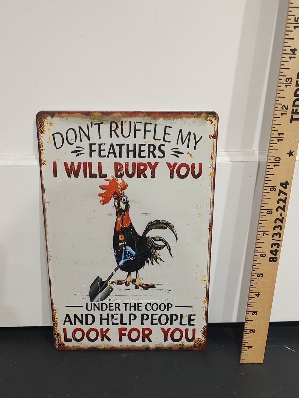 Vintage Rooster Wall Sign Farmhouse Charm